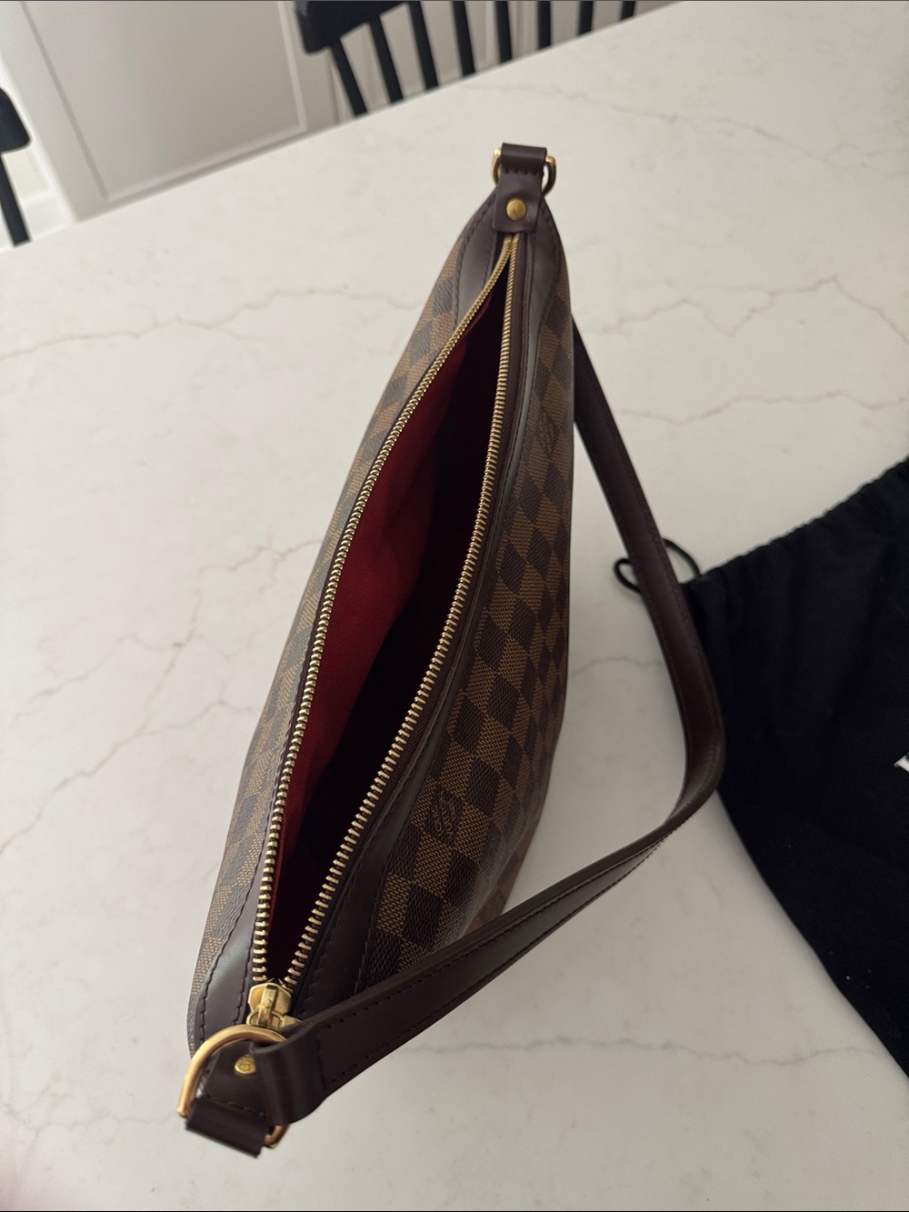 Authentic Louis Vuitton Damier Ebene Illove MM Shoulder Bag - Picture 12 of 13